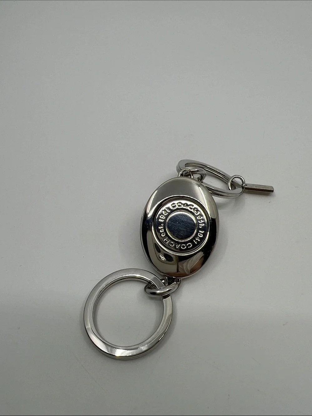 Coach Y2K Oval Purple Turnlock fob double valet keychain bag charm - like New